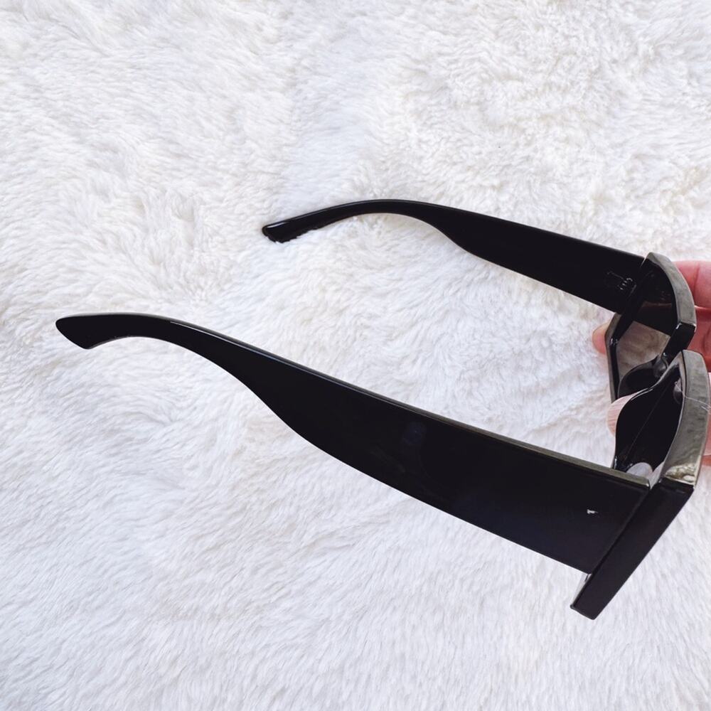 Aaron Black w/ Green Tint Rectangular Sunglasses - Picture 6 of 11